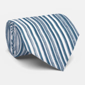 Vertikal dünner Pinstripe Blau Streifen Neck Tie Krawatte (Gerollt)