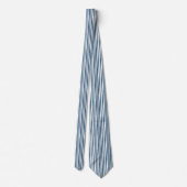 Vertikal dünner Pinstripe Blau Streifen Neck Tie Krawatte (Rückseite)