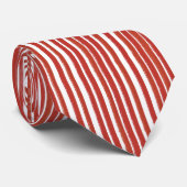Vertikal dünner Pinstripe Roter Streifen Neck Tie Krawatte (Gerollt)