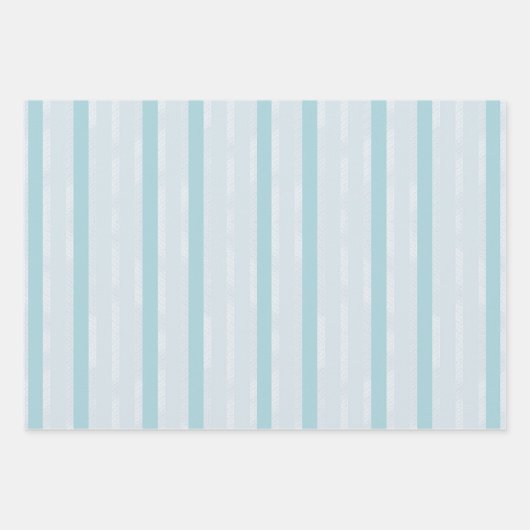 Vertikal Dusty Blue und Silver Stripes Geschenkpapier Set (Vorderseite 3)