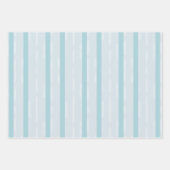 Vertikal Dusty Blue und Silver Stripes Geschenkpapier Set (Vorderseite 2)