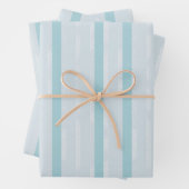 Vertikal Dusty Blue und Silver Stripes Geschenkpapier Set (Beispiel)