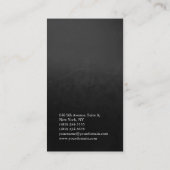 Vertikal elegant eindrucksvoll grau schlicht visitenkarte (Rückseite)