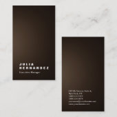 Vertikal elegant eindrucksvoll sepia braun schlich visitenkarte (Vorne/Hinten)