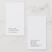 Vertikal eleganter schlichter Manager Visitenkarte (Vorne/Hinten)