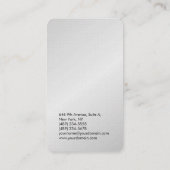 Vertikal elegantes modernes Premium-Leinen silberg Visitenkarte (Rückseite)