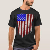 Vertikal erschütterte amerikanische Flagge T-Shirt (Vorderseite)