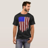 Vertikal erschütterte amerikanische Flagge T-Shirt (Vorne ganz)