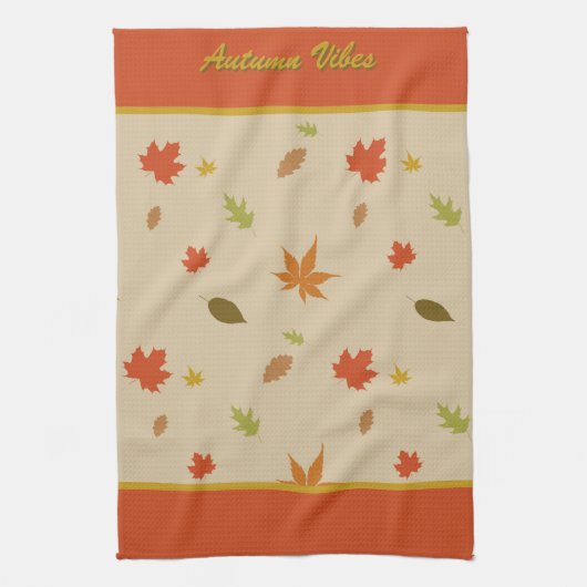 Vertikal farbiger Herbst lässt benutzerdefinierten Geschirrtuch (Vertikal)