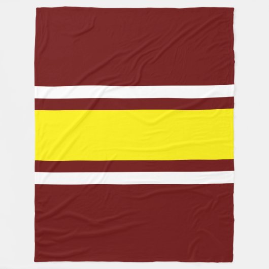 Vertikal fett gelbe, tiefrote Streifen Fleecedecke (Vorderseite)