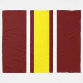 Vertikal fett gelbe, tiefrote Streifen Fleecedecke (Vorderseite (Horizontal))