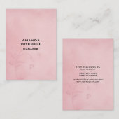 Vertikal floraler rosa Hintergrund Schlicht modern Visitenkarte (Vorne/Hinten)