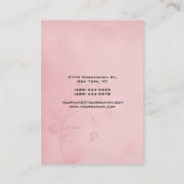 Vertikal floraler rosa Hintergrund Schlicht modern Visitenkarte (Rückseite)