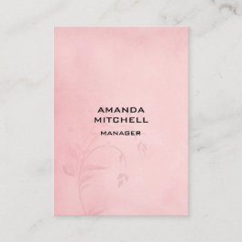 Vertikal floraler rosa Hintergrund Schlicht modern Visitenkarte