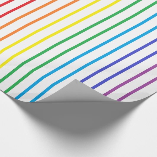 Vertikal gegliederte Regenbogenstreifen Geschenkpapier (Ecke)