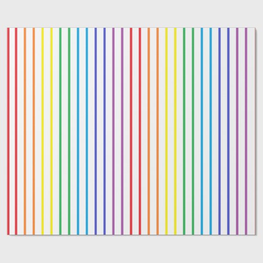 Vertikal gegliederte Regenbogenstreifen Geschenkpapier (Flach)