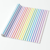 Vertikal gegliederte Regenbogenstreifen Geschenkpapier (Ungerollt)