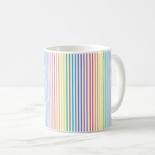 Vertikal gegliederte Regenbogenstreifen Kaffeetasse (VorderseiteRechts)