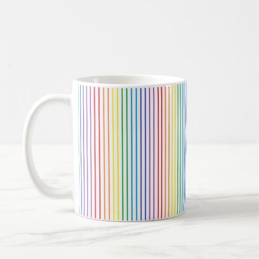 Vertikal gegliederte Regenbogenstreifen Kaffeetasse (Links)