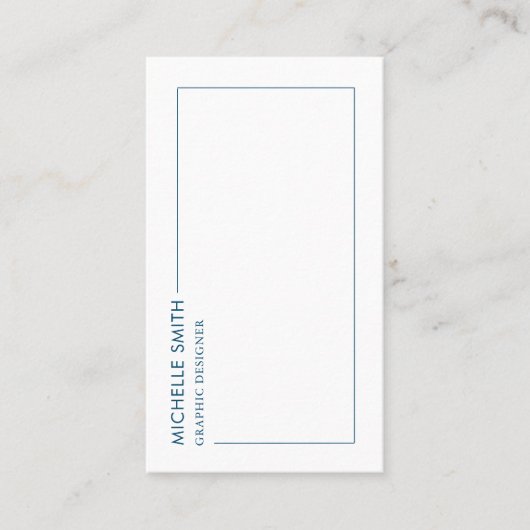 Vertikal geometrischer Qr-Code für den blauen Graf Visitenkarte (Vorderseite)