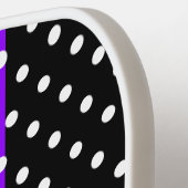 Vertikal gepunktete, Lila schwarze Streifen Pickleball Schläger (Linke Seite)