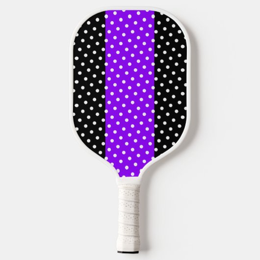Vertikal gepunktete, Lila schwarze Streifen Pickleball Schläger (Rückseite)