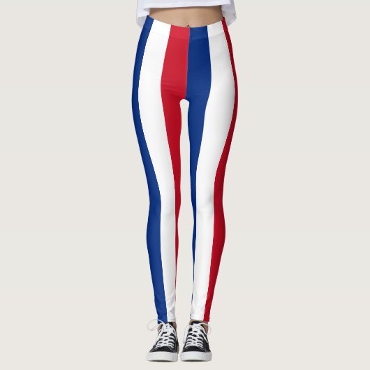 Vertikal gestreift, nationale Flaggenfarben Costa Leggings (Vorderseite)