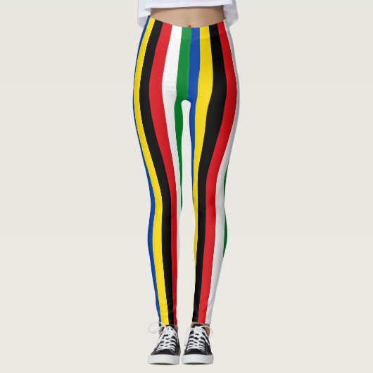 Vertikal gestreifte Farben für die Landesflagge im Leggings (Vorderseite)