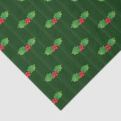 Vertikal gestreifte Holly Berries Seidenpapier (Ausschnitt)