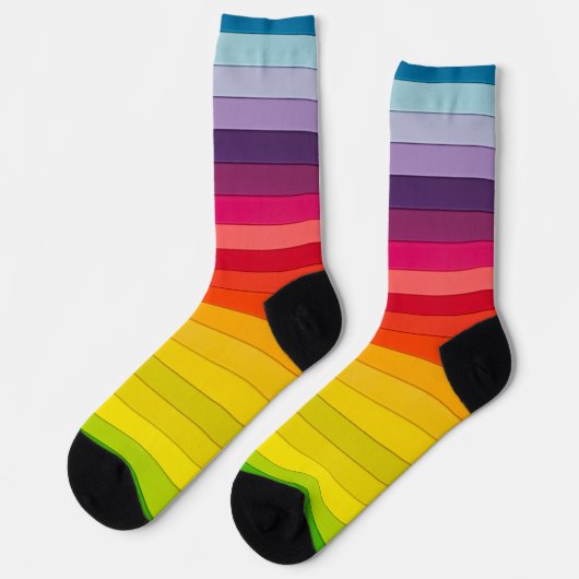 Vertikal gestreifter Regenbogen, Linienmuster Socken (Linkes Detail)