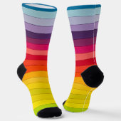 Vertikal gestreifter Regenbogen, Linienmuster Socken (Gewinkelt)
