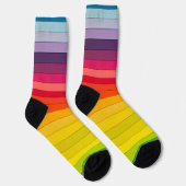 Vertikal gestreifter Regenbogen, Linienmuster Socken (Rechts)