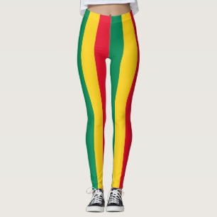 Vertikal gestrichelte Benin-Farben für nationale F Leggings