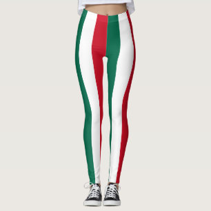 Vertikal gestrichelte mexikanische Flaggenfarben Leggings