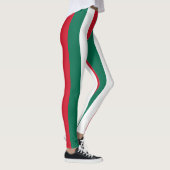 Vertikal gestrichelte mexikanische Flaggenfarben Leggings (Rechts)