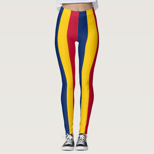 Vertikal gestrichene Flaggenfarben des Tschad Leggings (Vorderseite)