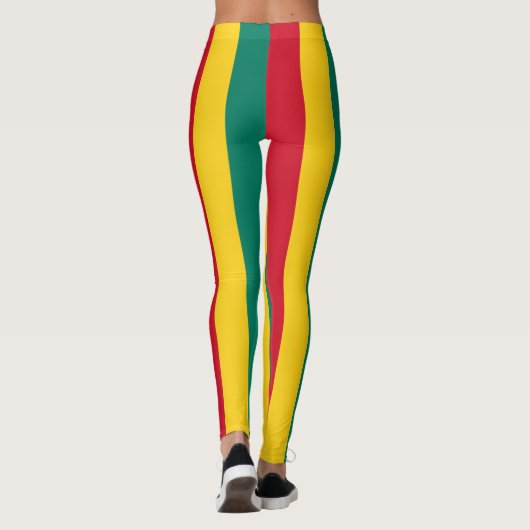 Vertikal gestrichene grenada National Flag Colors Leggings (Rückseite)