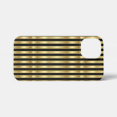 Vertikal Golden und Schwarz Elegante Streifen iPhone Hülle (Rückseite (Horizontal))