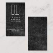 Vertikal grau beruflich, einfach, modern, monogram visitenkarte (Vorne/Hinten)