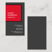 Vertikal grau rot attraktiv Minimalistisch modern Visitenkarte (Vorne/Hinten)