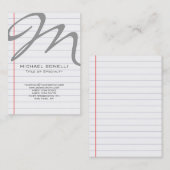 Vertikal graue Visitenkarte aus gestrichenem Papie (Vorne/Hinten)