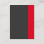 Vertikal Grauer Roter Streifen Elegante Schlicht M Visitenkarte (Rückseite)