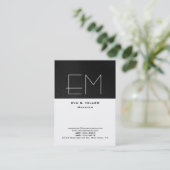 Vertikal-Grauweißmonogramm beruflich modern Visitenkarte (Stehend Vorderseite)