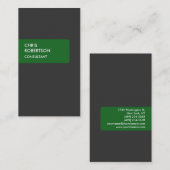 Vertikal grüne, attraktive Visitenkarte (Vorne/Hinten)