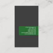 Vertikal grüne, attraktive Visitenkarte (Rückseite)