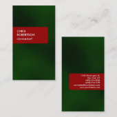 Vertikal grüne rote attraktive Charme-Visitenkarte Visitenkarte (Vorne/Hinten)