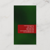 Vertikal grüne rote attraktive Charme-Visitenkarte Visitenkarte (Rückseite)