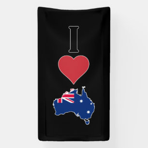 Vertikal I Liebe Australien / Ich Herz Australien Banner