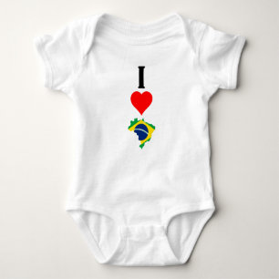 Vertikal I Liebe Brasilien / I Herz Brasilien Bras Baby Strampler