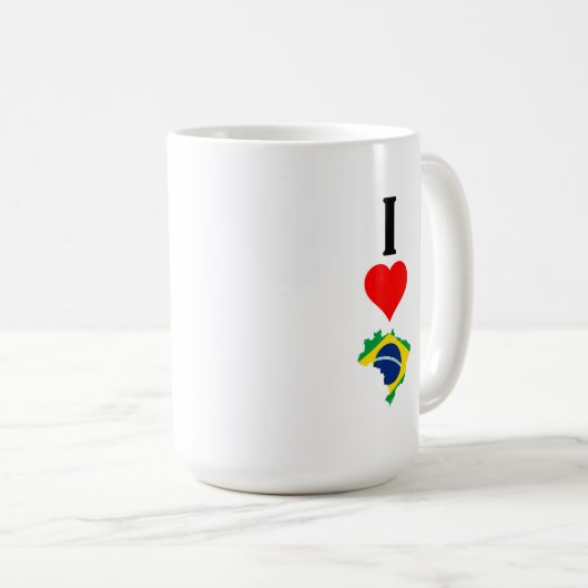 Vertikal I Liebe Brasilien / I Herz Brasilien Bras Kaffeetasse (VorderseiteRechts)
